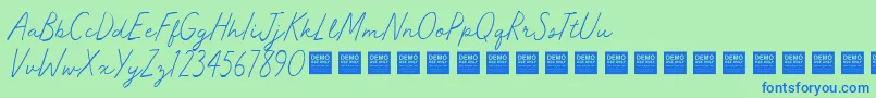 フォントMasterWorksDemo – 青い文字は緑の背景です。