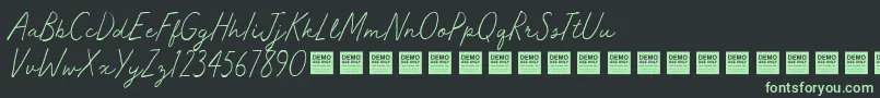 MasterWorksDemo Font – Green Fonts on Black Background