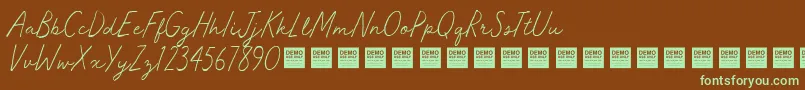 MasterWorksDemo Font – Green Fonts on Brown Background