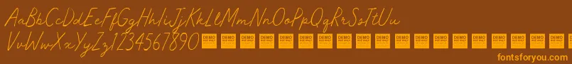 MasterWorksDemo Font – Orange Fonts on Brown Background