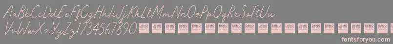 MasterWorksDemo Font – Pink Fonts on Gray Background