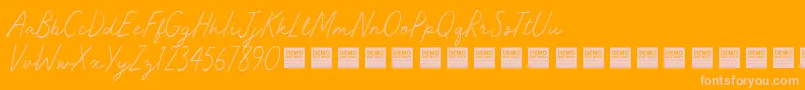MasterWorksDemo Font – Pink Fonts on Orange Background