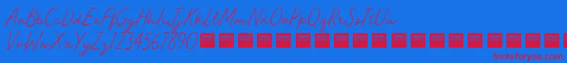 MasterWorksDemo Font – Red Fonts on Blue Background