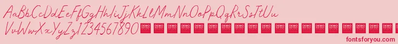 MasterWorksDemo Font – Red Fonts on Pink Background