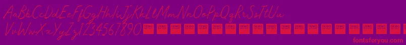 MasterWorksDemo Font – Red Fonts on Purple Background