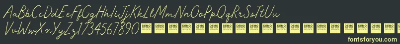 MasterWorksDemo Font – Yellow Fonts on Black Background