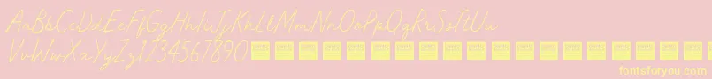 MasterWorksDemo Font – Yellow Fonts on Pink Background