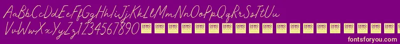 MasterWorksDemo Font – Yellow Fonts on Purple Background