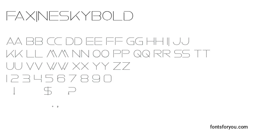 FaxineSkyBold Font – alphabet, numbers, special characters