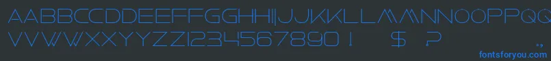 FaxineSkyBold-Schriftart – Blaue Schriften auf schwarzem Hintergrund