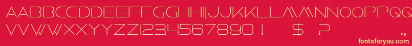 FaxineSkyBold-Schriftart – Gelbe Schriften auf rotem Hintergrund