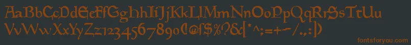 Goudymedieval ffy Font – Brown Fonts on Black Background