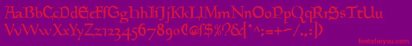 Goudymedieval ffy Font – Red Fonts on Purple Background