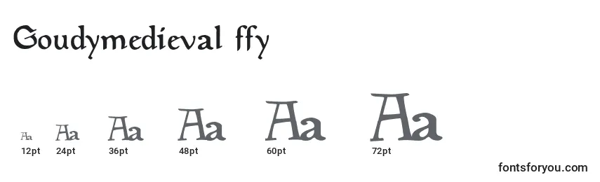 Размеры шрифта Goudymedieval ffy