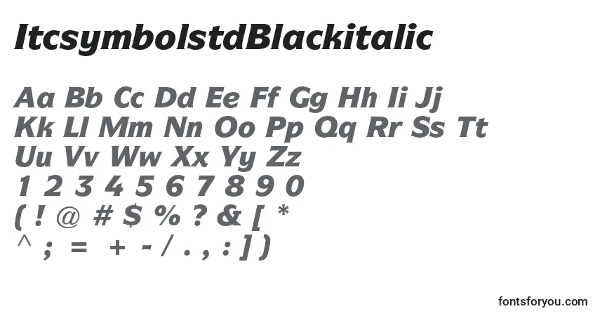 Schriftart ItcsymbolstdBlackitalic – Alphabet, Zahlen, spezielle Symbole