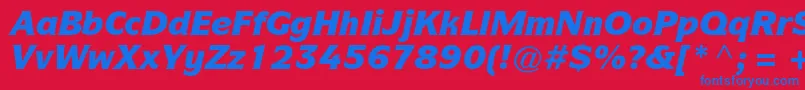 フォントItcsymbolstdBlackitalic – 赤い背景に青い文字