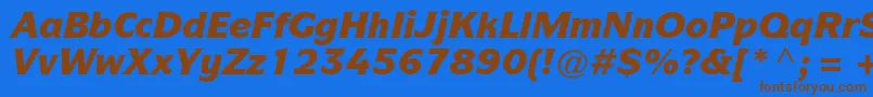 ItcsymbolstdBlackitalic Font – Brown Fonts on Blue Background