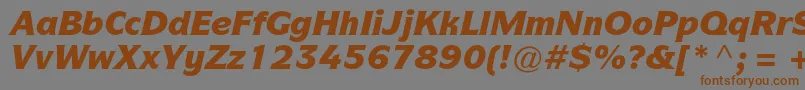 ItcsymbolstdBlackitalic-Schriftart – Braune Schriften auf grauem Hintergrund