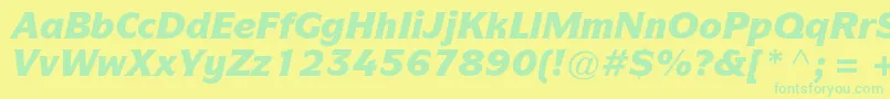 ItcsymbolstdBlackitalic-fontti – vihreät fontit keltaisella taustalla