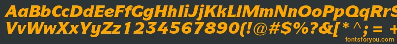 フォントItcsymbolstdBlackitalic – 黒い背景にオレンジの文字