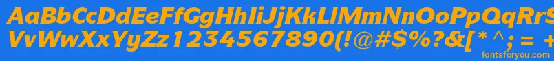 Police ItcsymbolstdBlackitalic – polices orange sur fond bleu