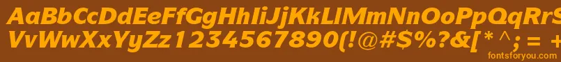 Czcionka ItcsymbolstdBlackitalic – pomarańczowe czcionki na brązowym tle
