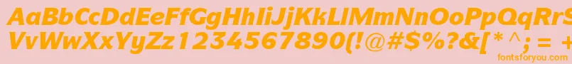 ItcsymbolstdBlackitalic-Schriftart – Orangefarbene Schriften auf rosa Hintergrund