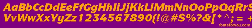 ItcsymbolstdBlackitalic-fontti – oranssit fontit violetilla taustalla