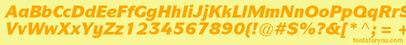 ItcsymbolstdBlackitalic Font – Orange Fonts on Yellow Background