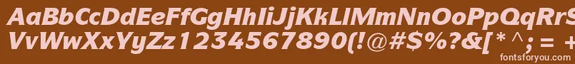 Czcionka ItcsymbolstdBlackitalic – różowe czcionki na brązowym tle