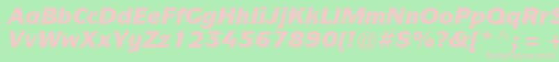 ItcsymbolstdBlackitalic-fontti – vaaleanpunaiset fontit vihreällä taustalla