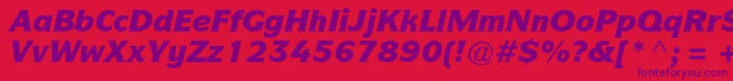 フォントItcsymbolstdBlackitalic – 赤い背景に紫のフォント