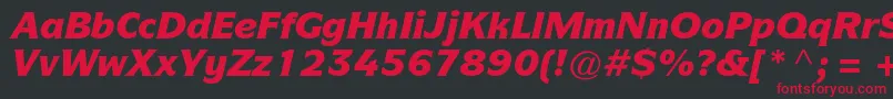 ItcsymbolstdBlackitalic-Schriftart – Rote Schriften auf schwarzem Hintergrund