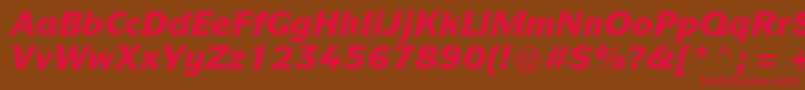 フォントItcsymbolstdBlackitalic – 赤い文字が茶色の背景にあります。