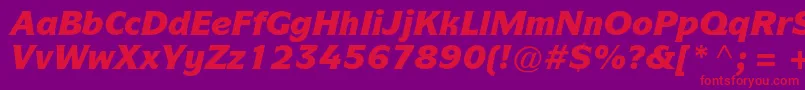 Czcionka ItcsymbolstdBlackitalic – czerwone czcionki na fioletowym tle