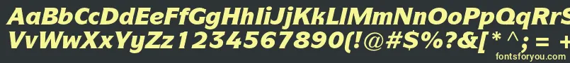 Fonte ItcsymbolstdBlackitalic – fontes amarelas em um fundo preto