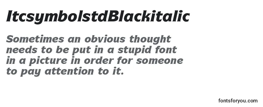 Review of the ItcsymbolstdBlackitalic Font
