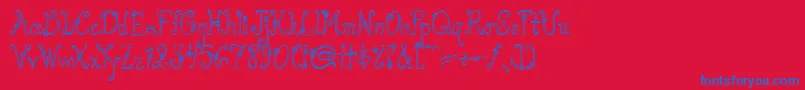 AustieBostYouWearFlowersHollow Font – Blue Fonts on Red Background