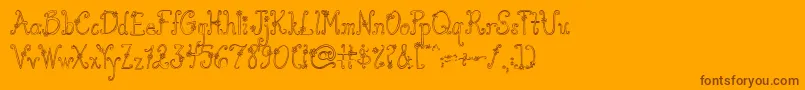 AustieBostYouWearFlowersHollow-Schriftart – Braune Schriften auf orangefarbenem Hintergrund