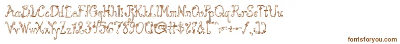 AustieBostYouWearFlowersHollow Font – Brown Fonts on White Background