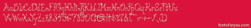 AustieBostYouWearFlowersHollow Font – Green Fonts on Red Background