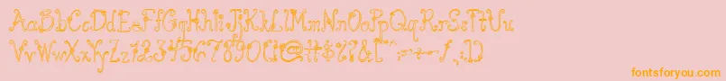 AustieBostYouWearFlowersHollow Font – Orange Fonts on Pink Background