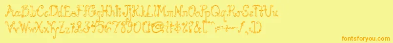 AustieBostYouWearFlowersHollow Font – Orange Fonts on Yellow Background