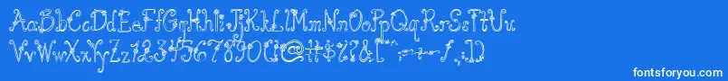 AustieBostYouWearFlowersHollow Font – White Fonts on Blue Background