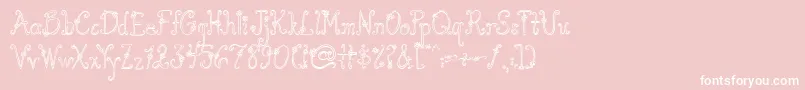 AustieBostYouWearFlowersHollow-Schriftart – Weiße Schriften auf rosa Hintergrund