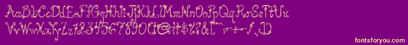 AustieBostYouWearFlowersHollow Font – Yellow Fonts on Purple Background