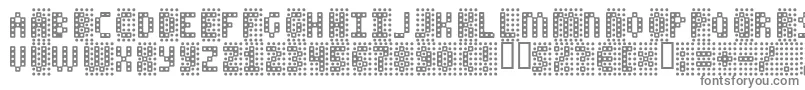 Falseteeth-fontti – harmaat kirjasimet valkoisella taustalla