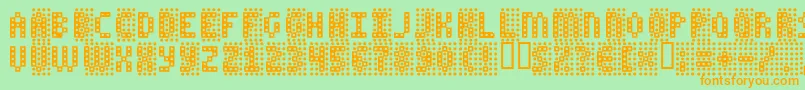 Falseteeth Font – Orange Fonts on Green Background