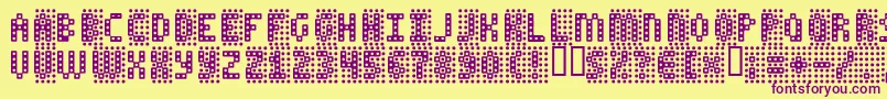 Falseteeth Font – Purple Fonts on Yellow Background