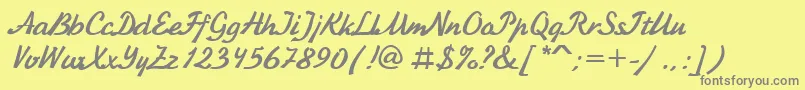 KursivcBold Font – Gray Fonts on Yellow Background